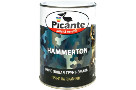 Купить Эмаль молотковая HAMMERTON черная 0 75л  PICANTE 10420-9006.BB фото №1